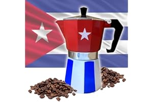 PRK 14 Cuban Coffee Pot Aluminum Moka Pot with Cuba Flag Design | Traditional Stovetop Espresso Maker for Authentic Cafe Cubano
