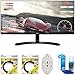 LG 34UM60-P 34-inch IPS WFHD Ultrawide Freesync Monitor 2017 Model Bundle with 2X 6ft HDMI Cable, Screen Cleaner for LED TVs and 6-Outlet Surge Adapter with Night Light