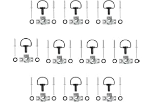 MOTO4U Motorcycle Race Fasteners Quick Release D-Ring 1/4 Turn Race Fairing Fasteners Rivet Type B 14mm (10 Pack) Dark Black