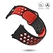 UMTELE For Fitbit Ionic Band, Two-toned Perforated Replacement Strap Breathable Accessory Wristband with Quick Lock&Release Buckle for Fitbit Ionic Smart Watch, Large, Black/Red