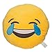 EvZ Emoji Laugh to Tear Face Emoticon Cushion Stuffed Plush Soft Pillow, Official Certified, 32cm Yellow