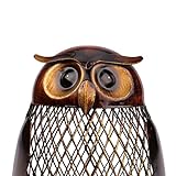 Grandey Owl / Pineapple/ cat Shaped Figurine Piggy Bank Money Box Metal Figurine Coin Box Saving Box Home Decor Decoration Crafts Gift For Kids (Owl)