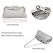 BIG-SALE- Evening Handbags Flower Evening Clutch Pearl Beaded Evening Handbags For Cocktail Wedding (Silver-3007)