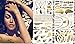 Terra Tattoos Gold Black Metallic Henna Temporary Tattoo Flash Sheets Elephants, Flowers, Stars & more! Waterproof Nontoxic Long Lasting Tattoos for Women Perfect for Beach, Festivals, & Parties