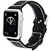 Fullmosa Compatible Apple Watch Band Leather 38mm 40mm 41mm 49mm 46mm 45mm 44mm 42mm for iWatch Ultra2/Ultra/SE/SE2/Series 10/9/8/7/6/5/4/3/2/1,38mm/40mm/41mm/42mm Lichi Black + Silver Buckle
