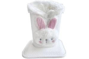 Plush Lined Eyeglasses Holder Stand Pu Leather Glasses Case Cute Animal Theme Stand Up Glasses Case with Base for Desks