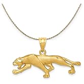 The Black Bow 14k Yellow Gold Polished and Satin Panther Necklace