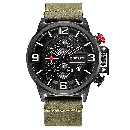 Reloj de Pulsera para Hombre, cronógrafo Deportivo, cronógrafo Rojo, Resistente al Agua, Cuarzo, Reloj Masculino Montre Homme
