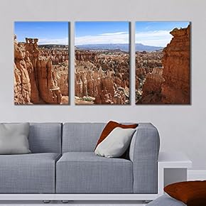 3 Panel Canvas Wall Art - Majestic Natural Landscape Triptych Canvas Series - Grand Canyons - Giclee Print Gallery Wrap Modern Home Art Ready to Hang - 16"x24" x 3 Panels