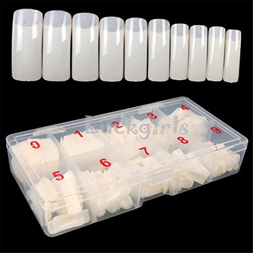 1 Box + 500Pcs Tips White/Clear/Natural Color Half Fake False Nail Art Artificial Acrylic Gel UV Manicure Set DIY 500natural half tips