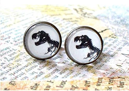 16 mm Black and White T.Rex dinosaur Fossil bone Cuff Links