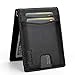 Vemingo Genuine Leather Men Wallets with Money Clip Minimalist RFID Blocking Credit Card Holder Slim Front Pocket Bifold Wallet, Black