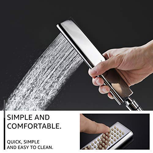 IRIBER Rain Shower System with 10 Inch 2mm Ultra Thin Shower Head and Handheld Combo Set, Shower Faucet Mixer Valve Included Modern Rainfall Shower Sets for Bathroom, Chrome Finish