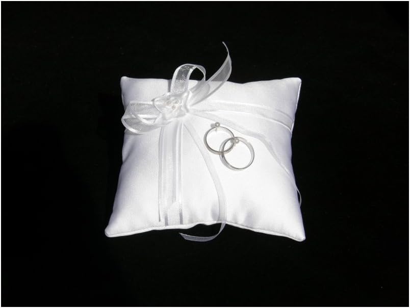 Candle making RING CUSHION WHITE SATIN 14X14 cm