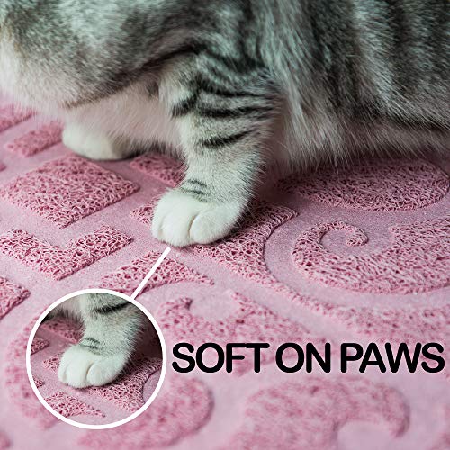 PetLike Cat Litter Mat Kitty Litter Mats for Tray Boxes, Kitty Litter Trapping Mat House Floors Clean (Tan)