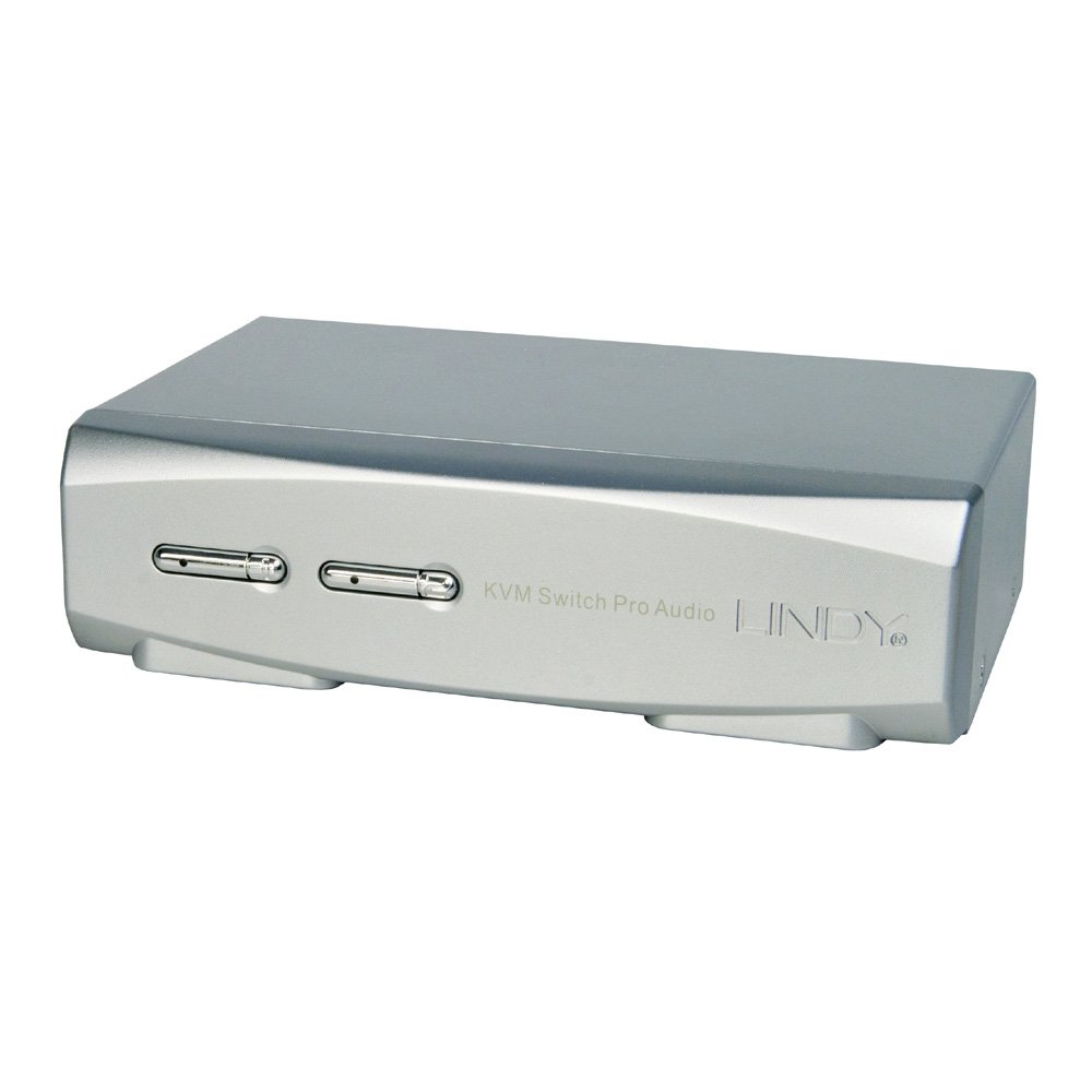 LINDY 39304 2 Port KVM Switch Pro USB 2.0, DisplayPort 1.2 with TTU, Silver