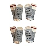 Christmas IF You Can Red This PLEASE Bring Me A Glass Of Wine Beer Unisex Socks Set 2 Pairs Wine (Grey1)