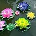 FQTANJU Artificial Floating Foam Lotus Flower Multicolor Water Lily Flower Floating Pond Plants for Home Garden Koi Fish Pond Decoration (8 Pieces/1.5