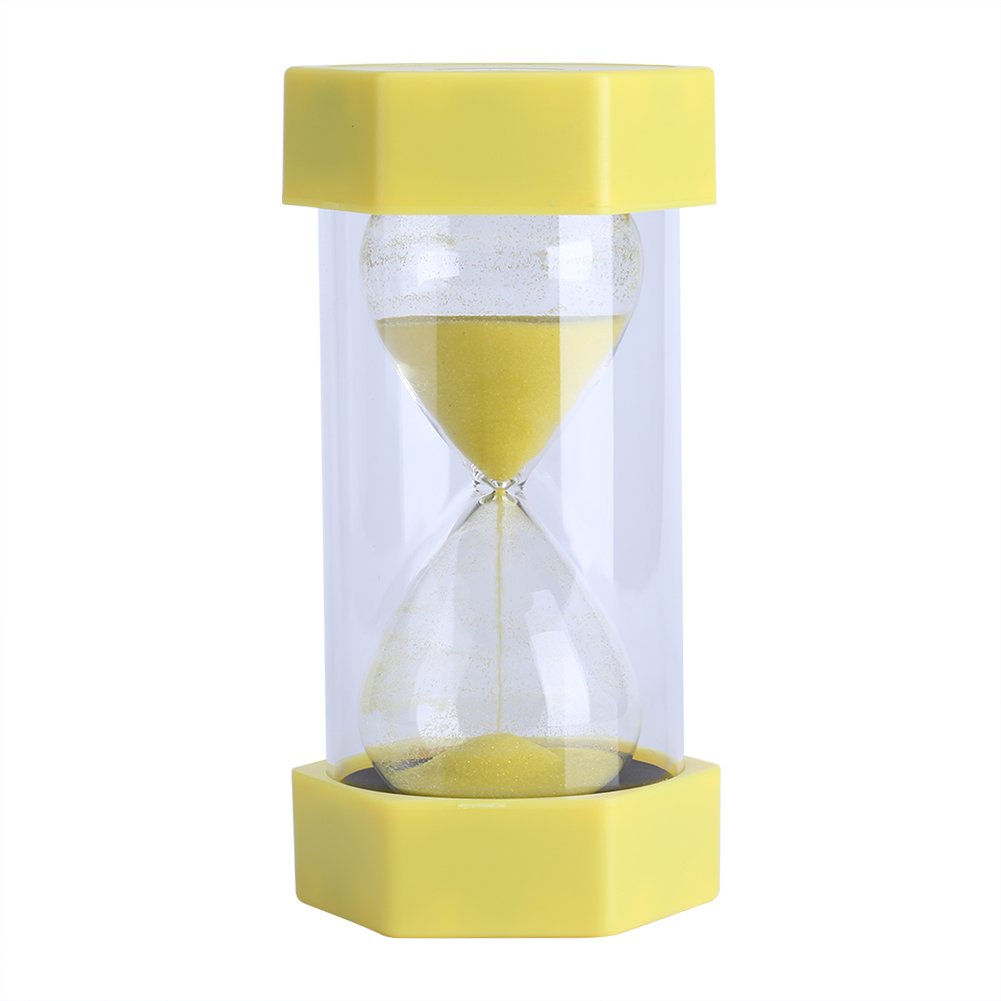 TOPINCN Sand Timer 3/10/20/30/60 Minutes - Creative Sand Glass Hourglass Minute Timer Clock Home Office Decor Gift (Yellow 3 Mins)