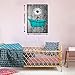 Giclee Canvas Wall Art for Home Decoration, Abstract Canvas Wall Decor with Teal White Rustic Flower Bathtub, Modern Paintings Picture Decorative Artwork for Livingroom Bedroom Bathroom 16x20