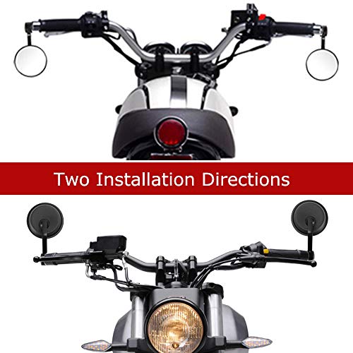 Evermotor Universal Motorcycle Grips Aluminum Mirrors for ATV Scooter Cruiser Kawasaki Suzuki Honda
