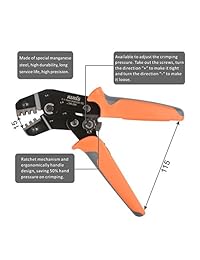IWISS para Dupont Professional pinza de compresión para colocar clavos, con pela cables con terminales aisladas, para pins de 2.54 mm, 3.96 mm, 28 18 AWG, 0.5 1 mm2 Herramientas de engaste.