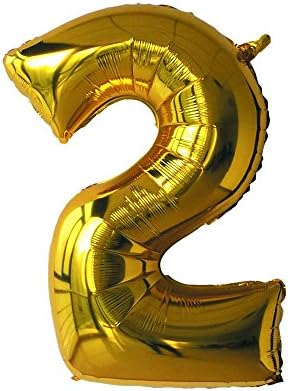 40" Gold Number 2 Foil Balloon