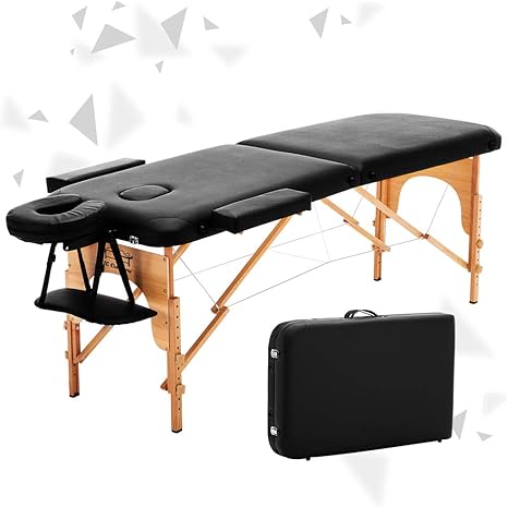 Jl Comfurni Massage Table Portable 2 Section Folding Couch Bed