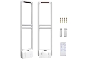 Aoeeki Retail Anti-Theft Equipment, EAS AM 58 KHz System Retail Security Tags Checkpoint Kit, Sound Light Alarm Sensors with 100pcs Clothing Loss Prevention Tags for Supermarkets Clothing Toy Stores