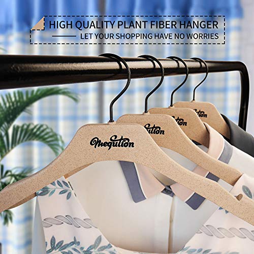 meqution Plastic Shirt Hangers,Non-Slip Durable Clothes Hangers with 360 Â° Swivel Hook,Value Pack of 20,Wheat Straw