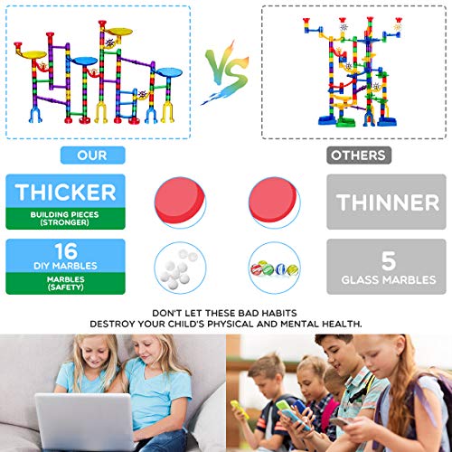 image for FUNTOK Marble Run Set - 122Pcs Marble Race Track Marble Maze Game Buil