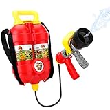 Young Choi's Kids Backpack Toy Water Gun, Large Capacity Water Blasters and Soakers for Boys, Summer Beach Water Toy for Kids (Fireman Backpack WG)