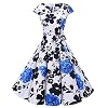 DRESSTELLS dames jurken 1950s Vintage Kap mouwen Rockabilly Jurken Hepburn stijl cocktailjurken