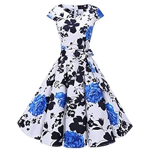 DRESSTELLS dames jurken 1950s Vintage Kap mouwen Rockabilly Jurken Hepburn stijl cocktailjurken