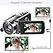 Camcorder, Besteker 1080P HD Video Camera for YouTube Vlogging Camera with 24M 16X Digital Zoom 2.7 Inch LCD and 270 Degree Rotation Screen … (Gray)