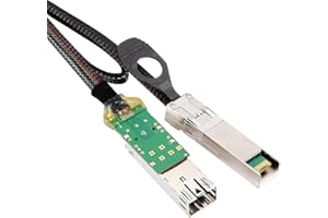 H!Fiber.com 10G SFP+ to SFP+ Extender Cage with EEPROM on Cage Side, 3M Nylon Jacket Cable, 30AWG, 20CM, 7.5dB, Oil/Dust/Corr