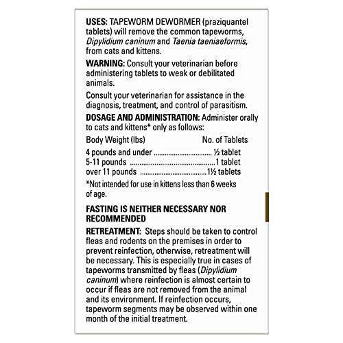 Elanco Tapeworm Dewormer (praziquantel tablets) for Cats and Kittens 6