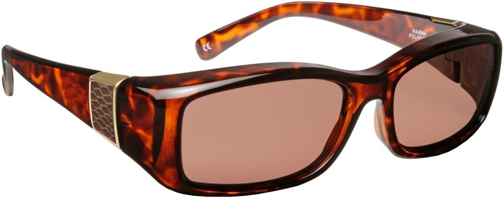 Haven Fits over Sunglasses Freesia in Tortoise with Leather & Polarized Amber Lens