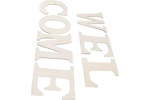 Wooden Welcome Sign, 7-Piece Letter Set, Birch Plywood, 6.5 Inch Tall, Customizable Wall Decoration for Home