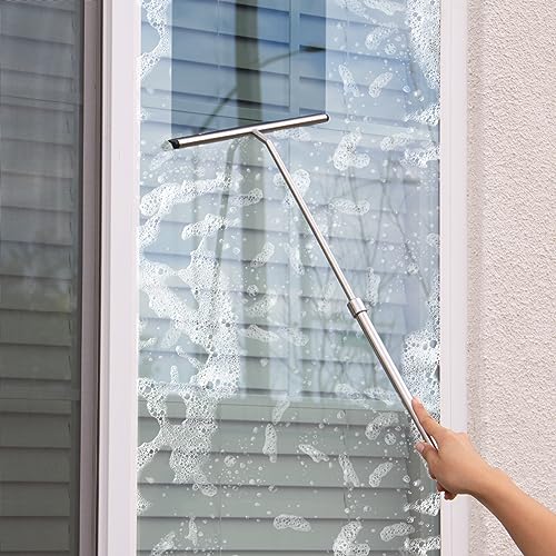 Grand Fusion Shower Squeegee with Long Handle for Glass Doors, Tile
