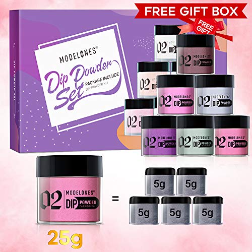 Modelones Dip Powder Color Change Nail Set 6 Summer Colors Dipping 