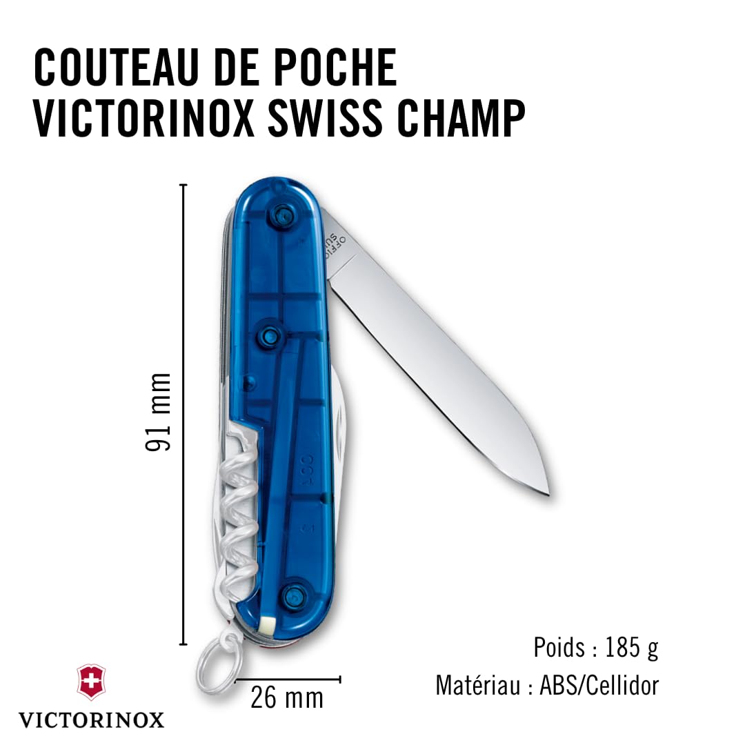 Couteau Suisse Swiss Champ - Multitool 33 Fonctions - Bleu