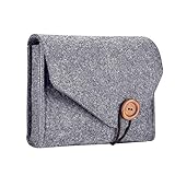 ProCase MacBook Power Adapter Case Storage Bag, Felt Portable Electronics Accessories Organizer Pouch for MacBook Pro Air Laptop Power Supply Magic Mouse Charger Cable -Gray
