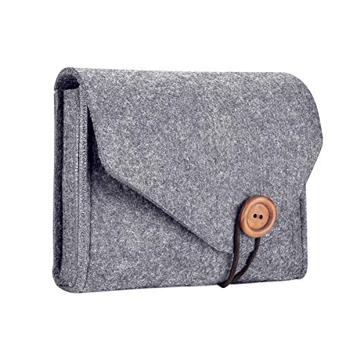 ProCase MacBook Power Adapter Case Storage Bag, Felt Portable Electronics Accessories Organizer Pouch for MacBook Pro Air Laptop Power Supply Magic Mouse Charger Cable -Gray