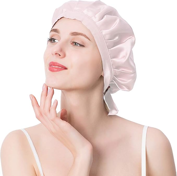 Amazon 天然シルク100 ナイトキャップ 就寝用帽子 女性用 美髪 ロングヘア ショートヘア 対応 ヘアキャ サイズ調整可能 寝癖悩み解消 安眠 お休み寒さ対策light Pink ベレー帽 通販