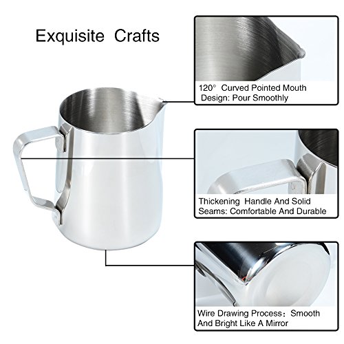 image for Zehui Coffee Milk Frother and Latte Maker Stainless Steel Frothing Ste