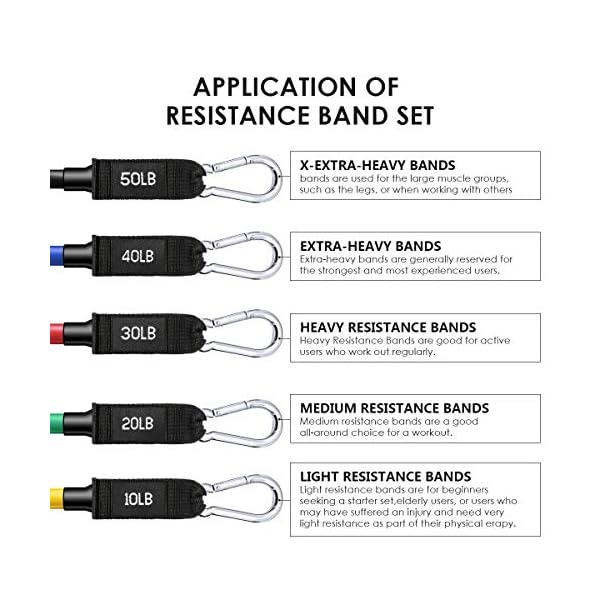 CLEEBORG Resistance Bands Set, Pull Rope Set Exercise Bands Set Men Home Workouts with Fitness Tubes, Foam Handles, Resistance Bands Exercise Elastic Pull Ropes for Indoor Strength Training(150LB)