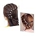 Pixnor Bridal Wedding Hair Pins Prom Faux Small Pearl Rhinestone Crystal Flower Hair Styling U Pins 10 pcs
