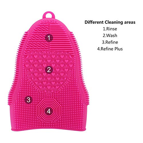 ScivoKaval Makeup Brush Cleaner Glove Mat Mitt Silicone Cosmetic Cleaning Scrubber Tool Face Brushes and Eye Brush Washing Pad Light Purple - Thumbnail 2