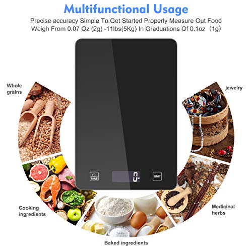 image for Nicewell Food Scale, 11lb Digital Kitchen Black Scale Weight Grams and